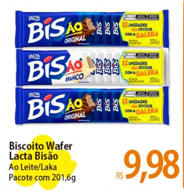 Biscoito Wafer Lacta Bis O Ao Leite Laka Pacote G Oferta Na