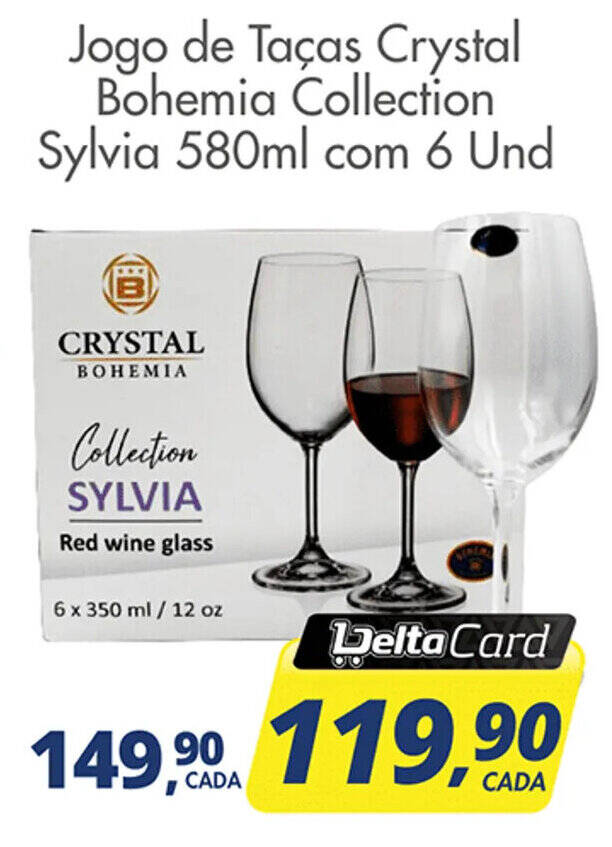 Jogo De Ta As Crystal Bohemia Collection Sylvia Ml Und Oferta