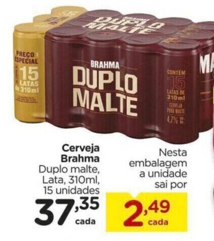 Cerveja Brahma Duplo Malte Lata 310ml 15 Unidades Oferta Na Carrefour