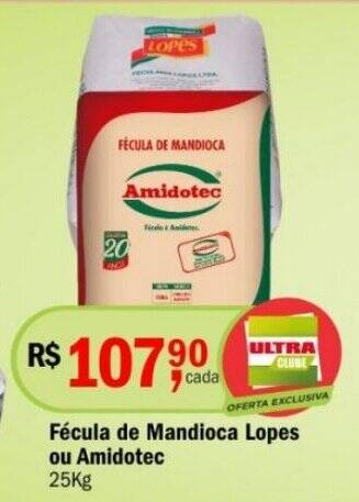 F Cula De Mandioca Lopes Ou Amidotec Kg Oferta Na Ultrabox