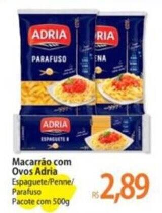 Macarr O Ovos Adria Espaguete Penne Parafuso Pacote G