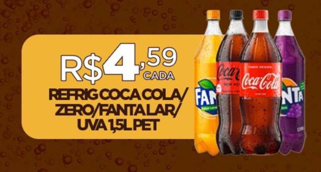 Refrig Coca Cola Fan Zero Fantalar Uva L Pet Oferta Na Db Supermercados