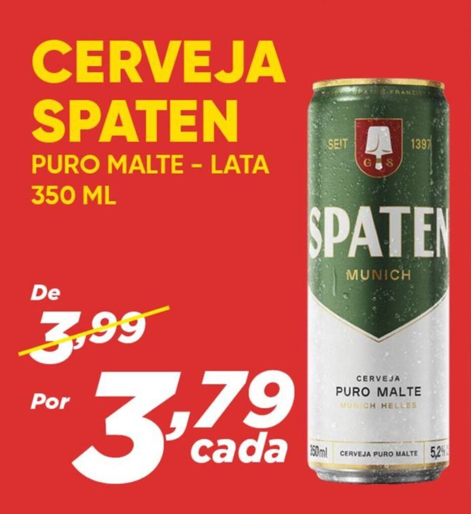 Cerveja Spaten Puro Malte Lata Ml Oferta Na Dia