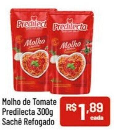 Molho de Tomate Predilecta 300g Sachê Refogado oferta na Supermercados Goes