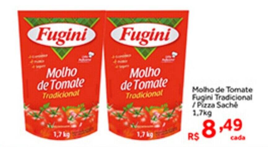 Molho De Tomate Fugini Tradicional Pizza Sache Kg Oferta Na Shibata