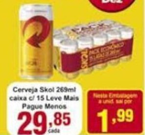 Cerveja Skol 269ml Caixa C 15 Leve Mais Pague Menos Oferta Na Rossi