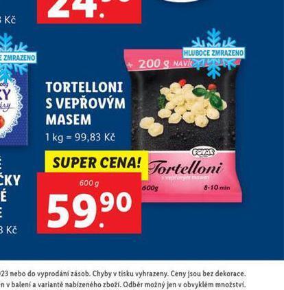 Tortelloni s vepřovým masem nabídky v Lidl