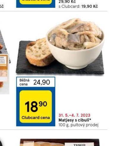 Matjesy s cibulí nabídky v Tesco