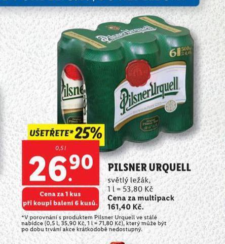 Pivo Pilsner Urquell Nab Dky V Lidl