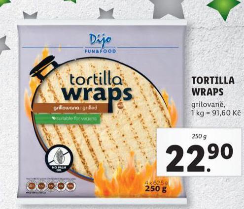 Tortilla wraps nabídky v Lidl