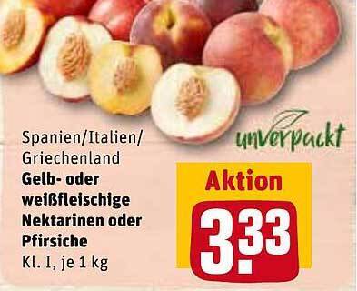 Unverpackt Gelb Oder Weibfleischige Nektarinen Oder Pfirsiche Angebot