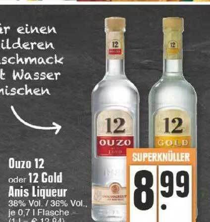 Ouzo 12 Oder 12 Gold Anis Liqueur Angebot Bei Edeka