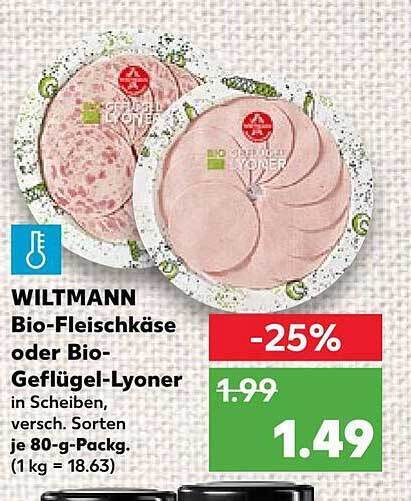 Wiltmann Bio Fleischk Se Oder Bio Gefl Gel Lyoner Angebot Bei Kaufland