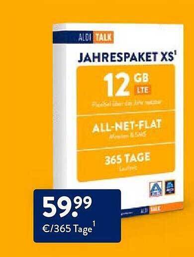 Aldi Talk Jahrespaket Xs Angebot Bei Aldi Nord