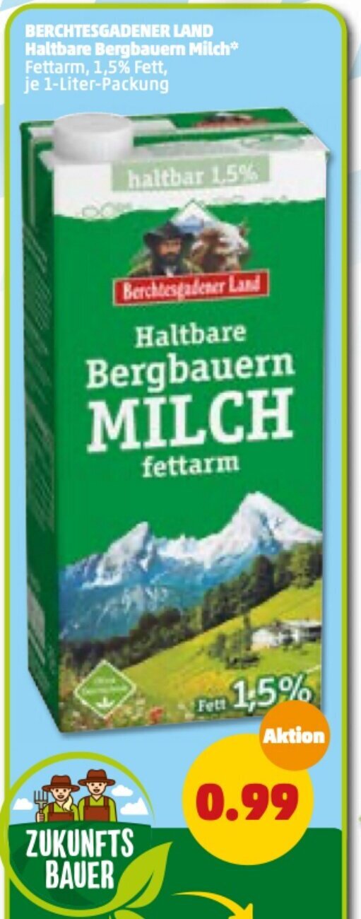 Berchtesgadener Land Haltbare Bergbauern Milch Liter Packung Angebot