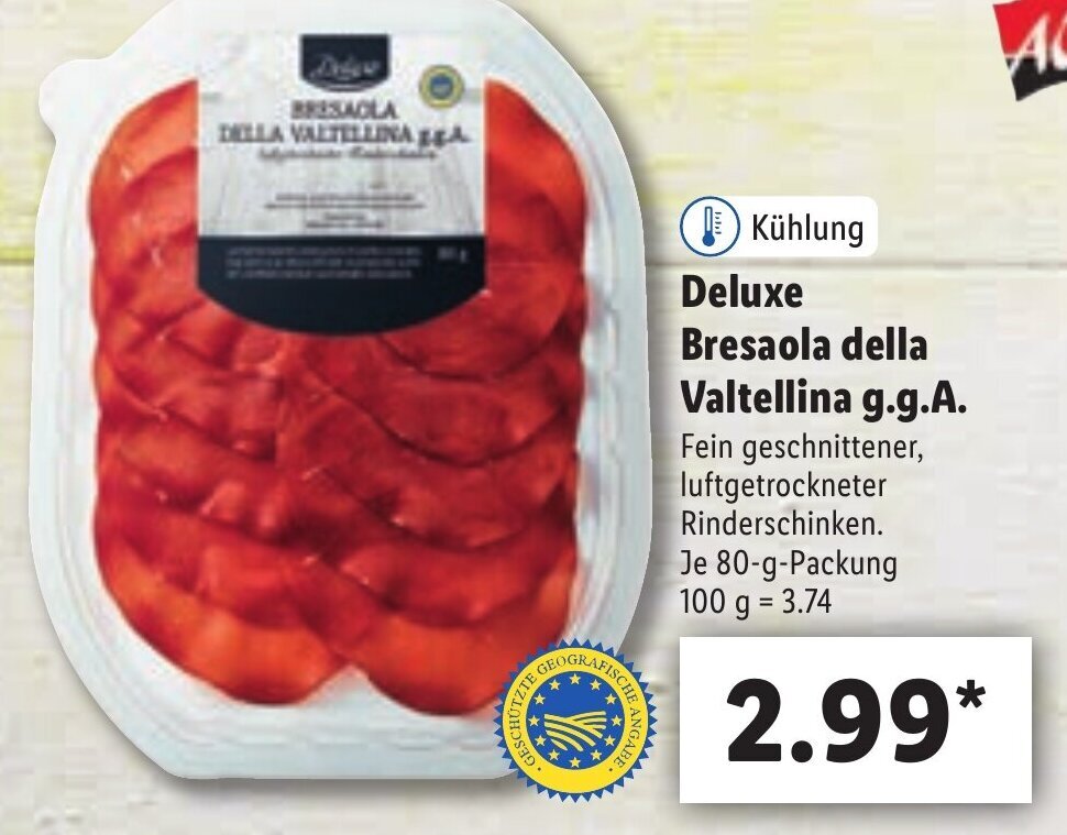 Deluxe Bresaola Della Valtellina G G A G Angebot Bei Lidl