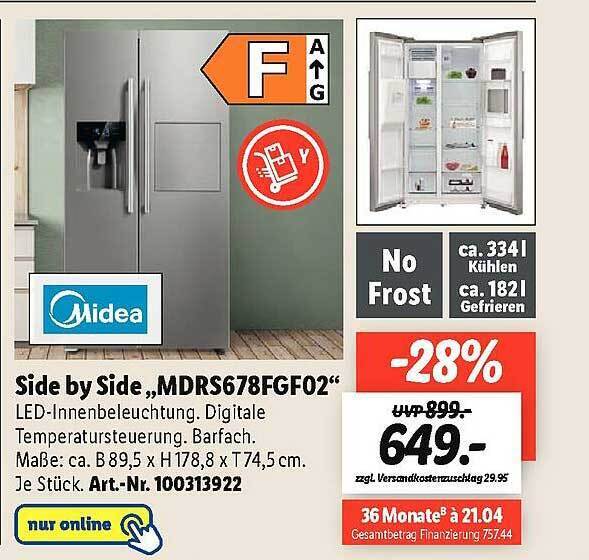 Midea Side By Side Mdrs Fgf Angebot Bei Lidl