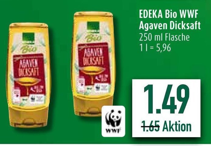 Edeka Bio Wwf Agaven Dicksaft Ml Angebot Bei Diska