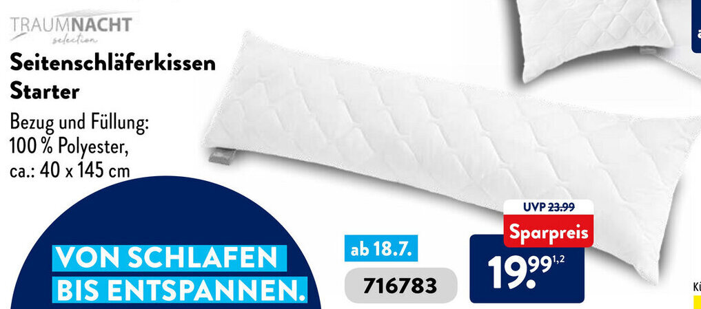 Traumnacht Seitenschl Ferkissen Starter Angebot Bei Aldi S D