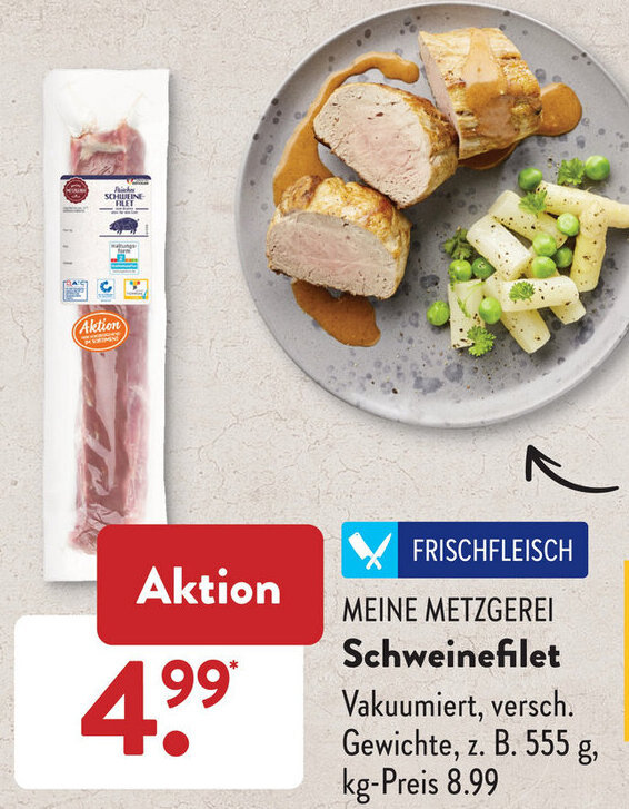 Meine Metzgerei Schweinefilet Angebot bei Aldi Süd