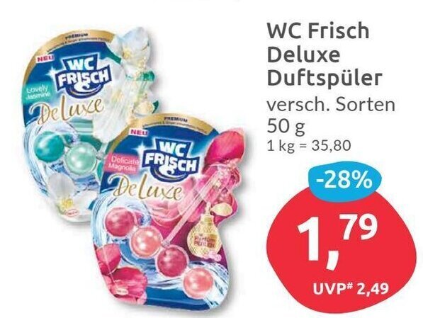 WC Frisch Deluxe Duftspüler 50 g Angebot bei Budni