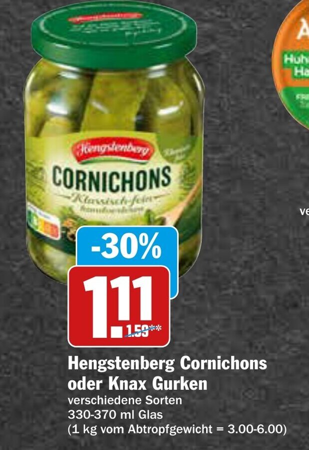 Hengstenberg Knax Gurken O Cornichons 330 370g Angebot Bei AEZ