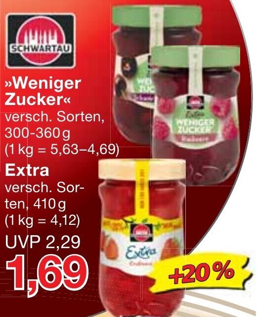 Schwartau Weniger Zucker G Oder Extra G Angebot Bei Jawoll