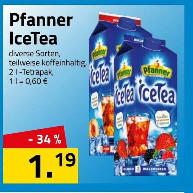 Pfanner Ice Tea 2 L Angebot bei Logo Getränkemarkt