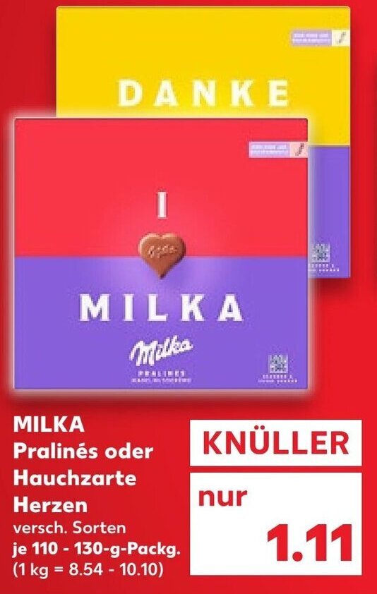 Milka Pralin S Oder Hauchzarte Herzen G Packg Angebot Bei Kaufland