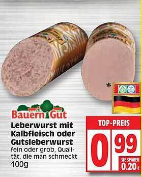 Bauern Gut Leberwurst Mit Kalbfleisch Oder Gutsleberwurst Angebot Bei Edeka