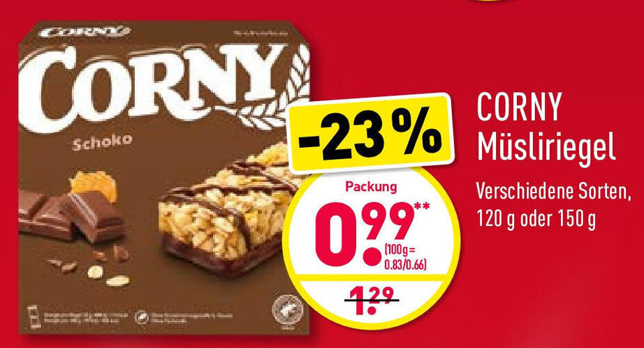 Corny Müsliriegel 120g oder 150g Angebot bei Aldi Nord