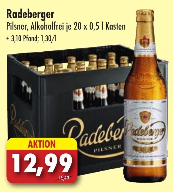 Radeberger Pilsner Alkoholfrei 20x0 5 L Kasten Angebot bei Lösch Depot