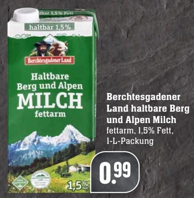 Berchtesgadener Land Haltbare Berg Und Alpen Milch 1 L Packung Angebot