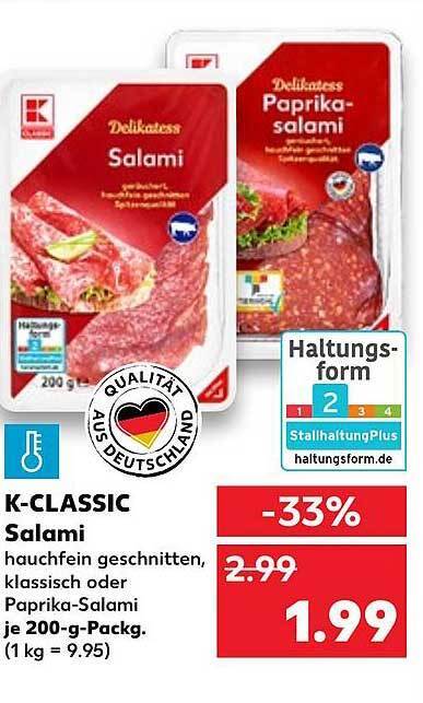 K Classic Salami Angebot Bei Kaufland