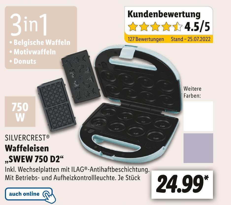 Silvercrest Waffeleisen Swew 750 D2 Angebot Bei Lidl