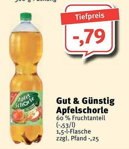 Gut Günstig Apfelschorle 1 5L Angebot bei Feneberg