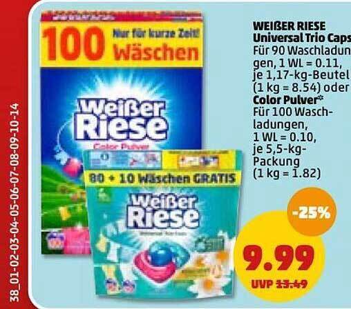 Wei Er Riese Universal Trio Caps Oder Color Pulver Angebot Bei Penny