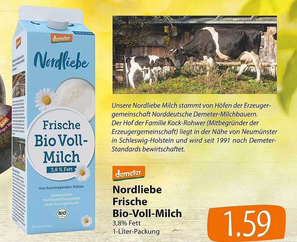 Demeter Nordliebe Frische Bio Voll Milch Angebot Bei Famila Nord Ost