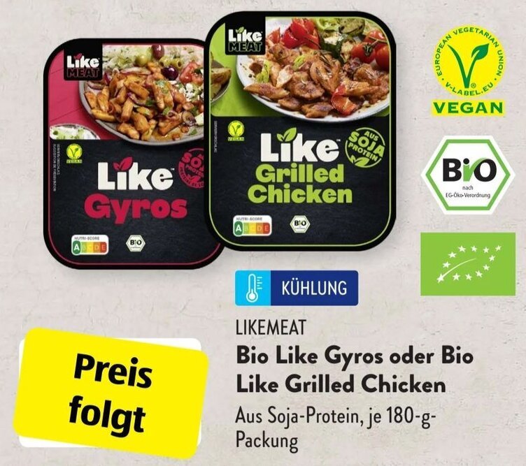 Likemeat Bio Like Gyros Oder Bio Like Grilled Chicken G Packung