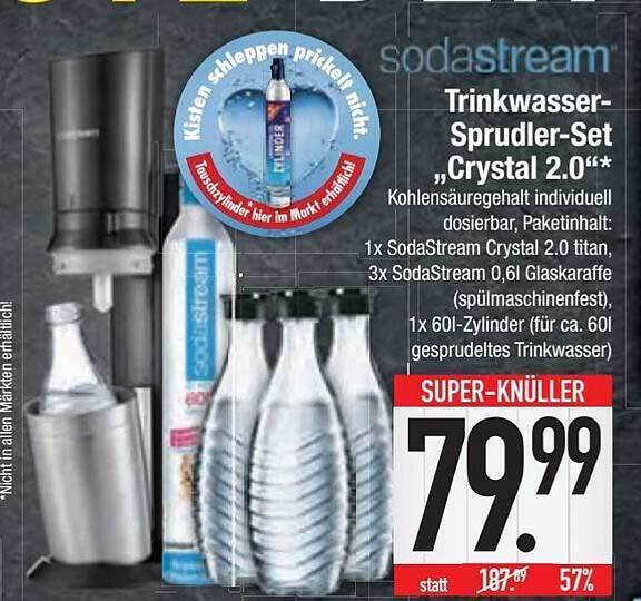 Sodastream Trinkwasser Sprudler Set Crystal Angebot Bei E Center