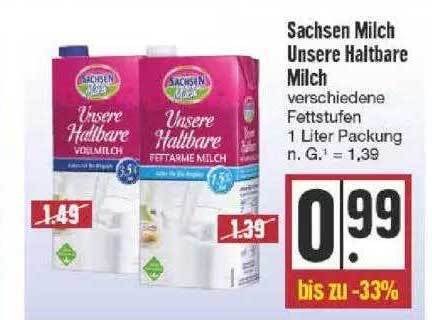 Sachsen Milch Unsere Haltbare Milch Angebot Bei Edeka