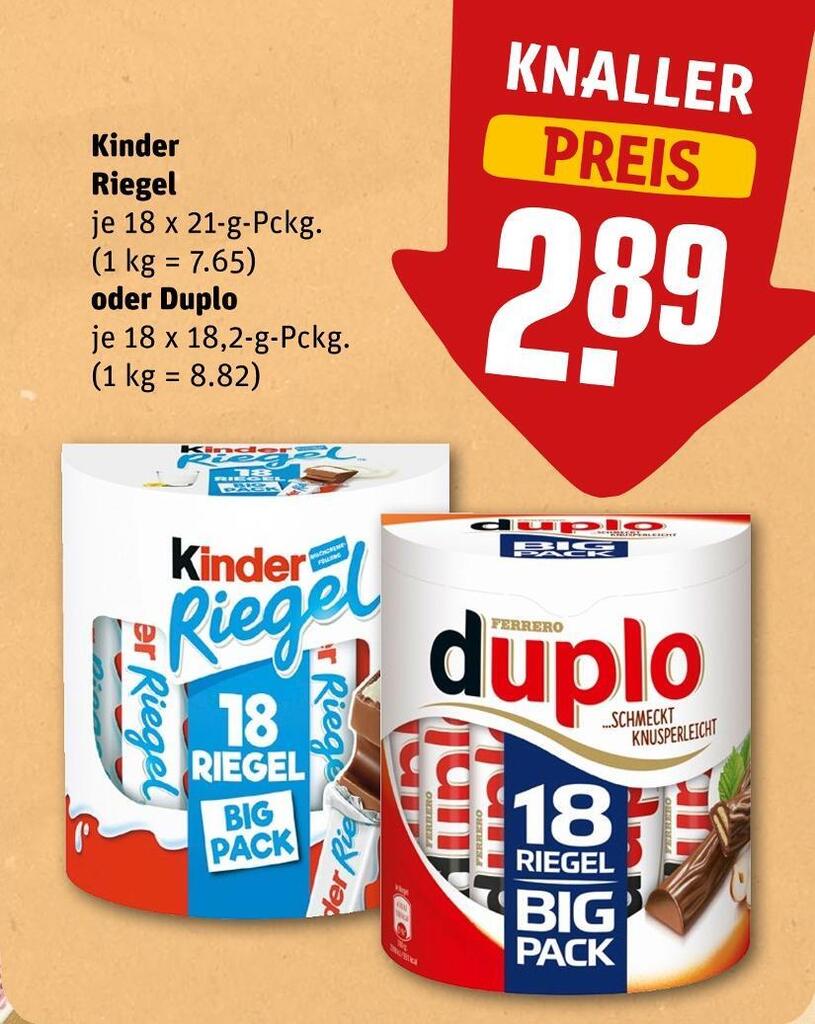 Ferrero Kinder Riegel Oder Duplo Angebot Bei Rewe