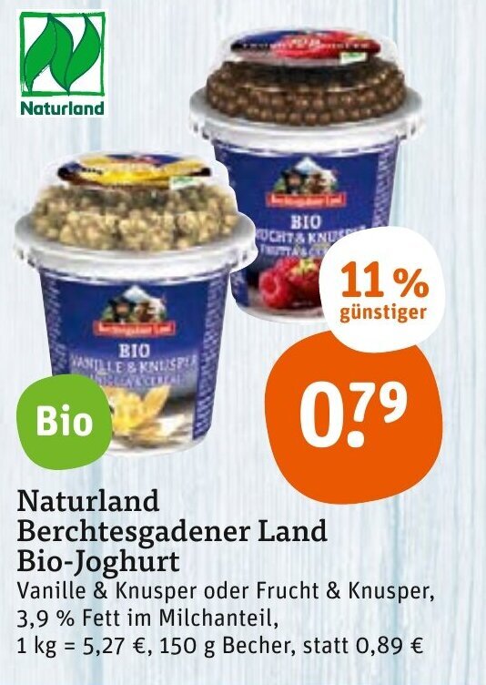 Naturland Berchtesgadener Land Bio Joghurt G Angebot Bei Tegut