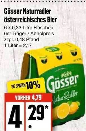 Gösser naturradler österreichisches bier Angebot bei Edeka