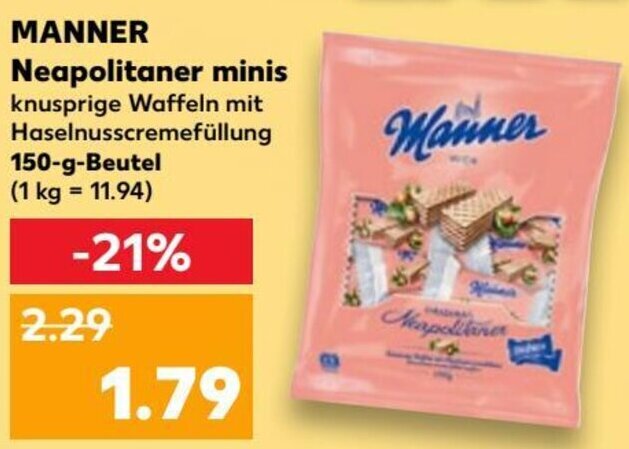 Manner Neapolitaner Minis G Beutel Angebot Bei Kaufland