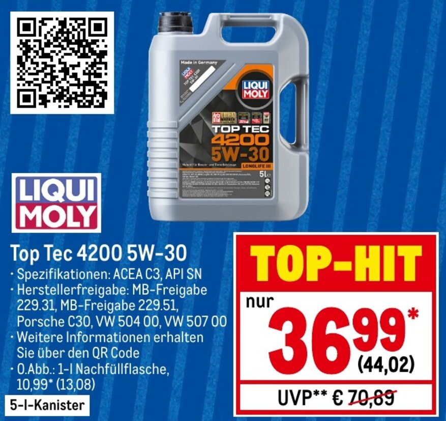 Liqui Moly Top Tec 4200 5W 30 Angebot Bei METRO