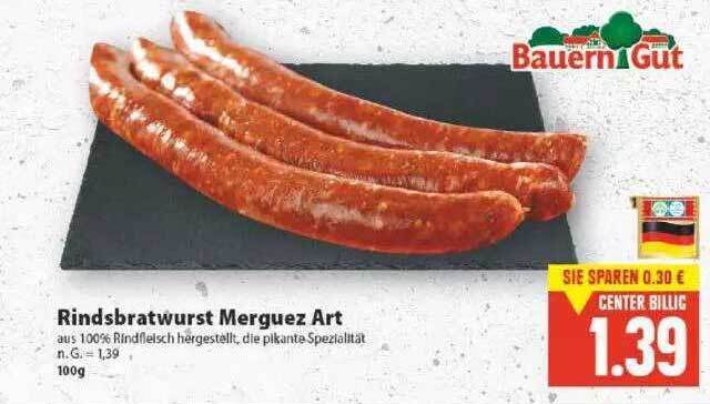 Rindsbratwurst Merguez Art Bauern Gut Angebot Bei E Center