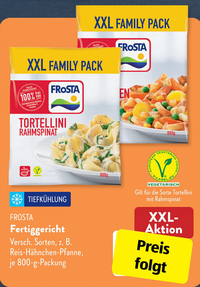 Frosta Fertiggericht 800 g Packung Angebot bei Aldi Süd