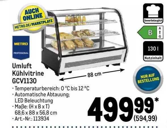 Umluft kühlvitrine gcv1130 Angebot bei METRO