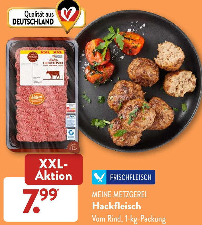 Meine Metzgerei Hackfleisch Vom Rind Kg Packung Angebot Bei Aldi S D